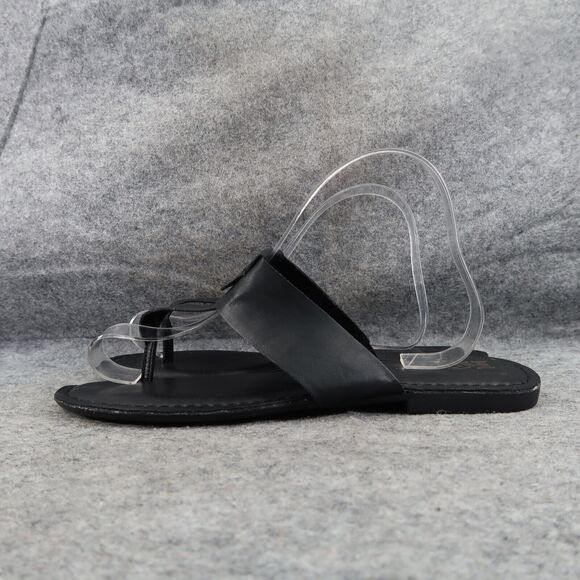 Korks Shoes Womens 9 Sandals Casual T Strap Thong Flats Slip On Black Comfort - Picture 4 of 13